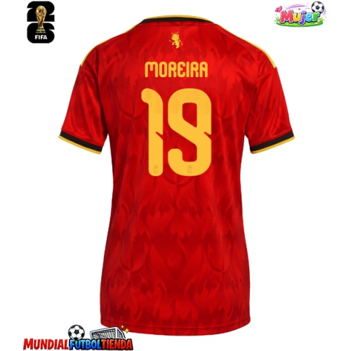 Camiseta Bélgica Diego Moreira #19 Primera Equipación Replica Mundial 2026 para mujer mangas cortas